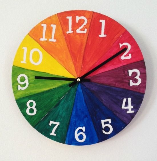 انشطة منتسوري - عمل ساعة حائط بالالوان والورق